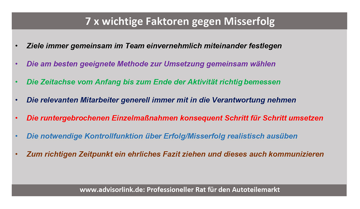 Faktoren gegen Misserfolg.Dez. 2018